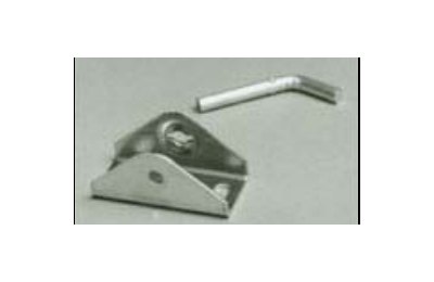 Aluminum camel bracket and pin for a clam shell awning